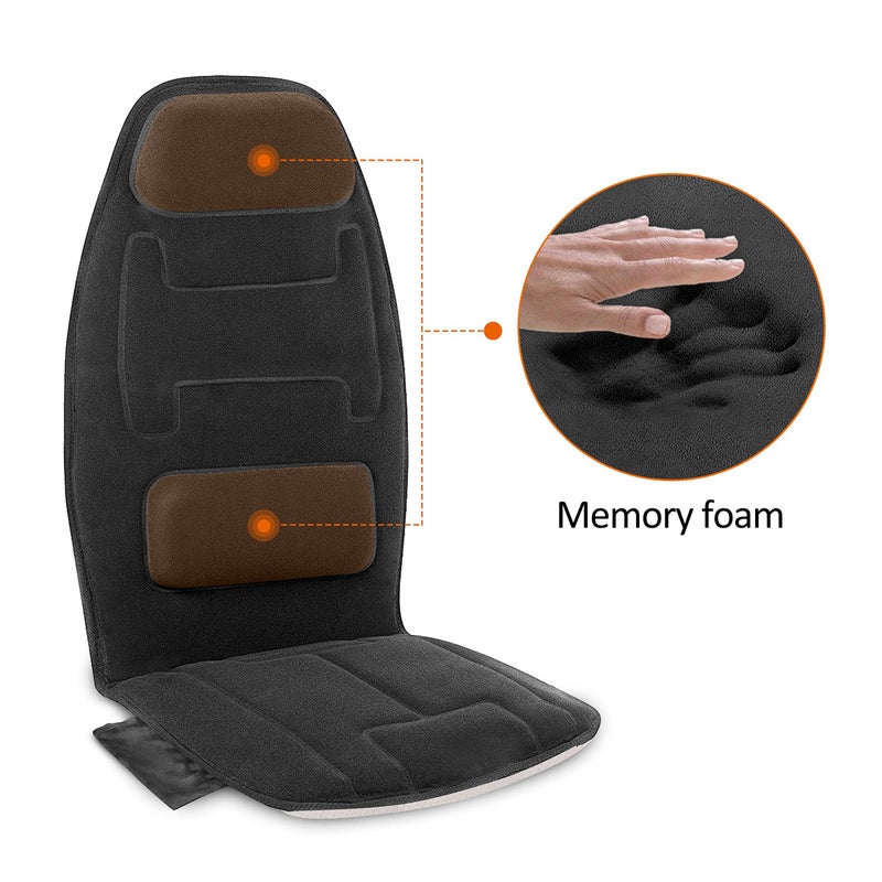 Snailax Vibration Back Massager with Heat, Massage Chair Pad with Neck Lumbar Memory Foam, 10 Vibration Motors,5 Modes, Gifts, No shiatsu - Image 5