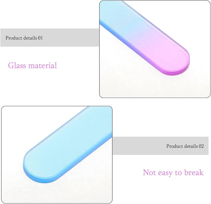 2pcs Glass Nail Files Professional Manicure Tools Buffer Nail File Easy to Clean Reusable for Salon and Home Use - Image 3