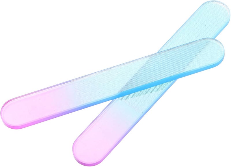 2pcs Glass Nail Files Professional Manicure Tools Buffer Nail File Easy to Clean Reusable for Salon and Home Use - Image 1