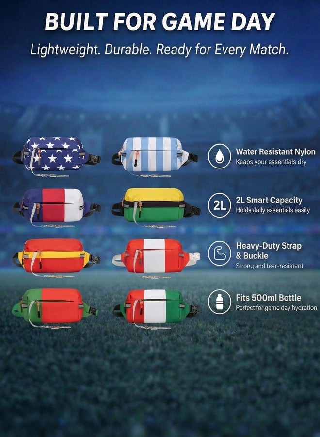 WINPRIM Fanny Pack for 2026 Soccer Fans, Lightweight 2L Water-Resistant Nylon Belt Bag for Men & Women, Small Crossbody Waist Pack for Stadium, Travel, Running and Match Day Argentina - Image 4