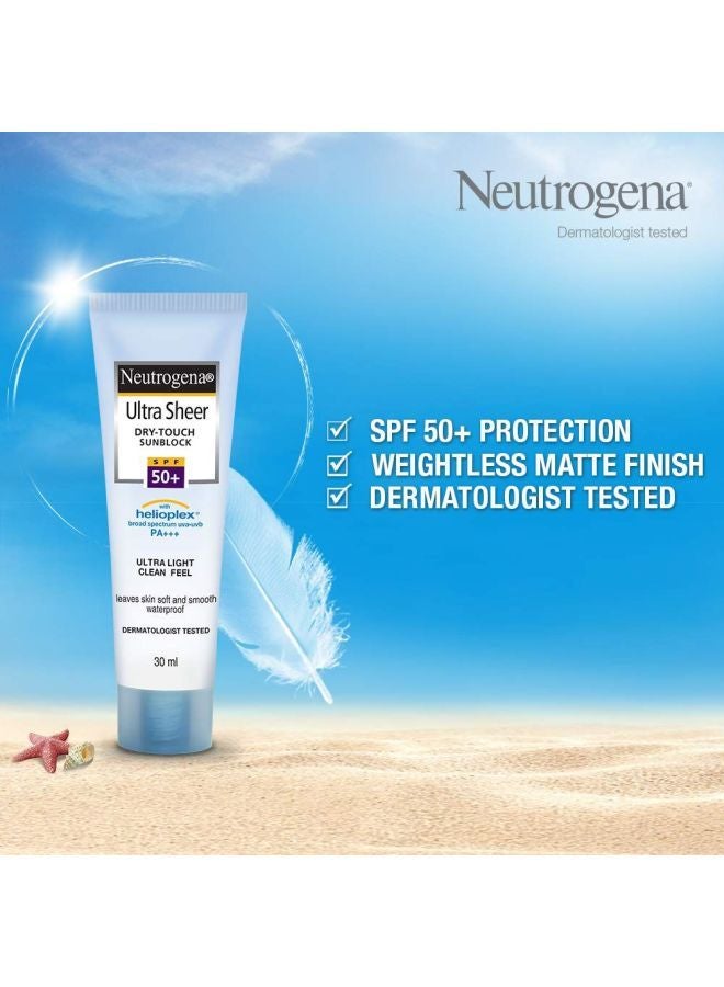 Neutrogena Ultra Sheer Dry-Touch Sunblock SPF 50+ 30ml - Image 3