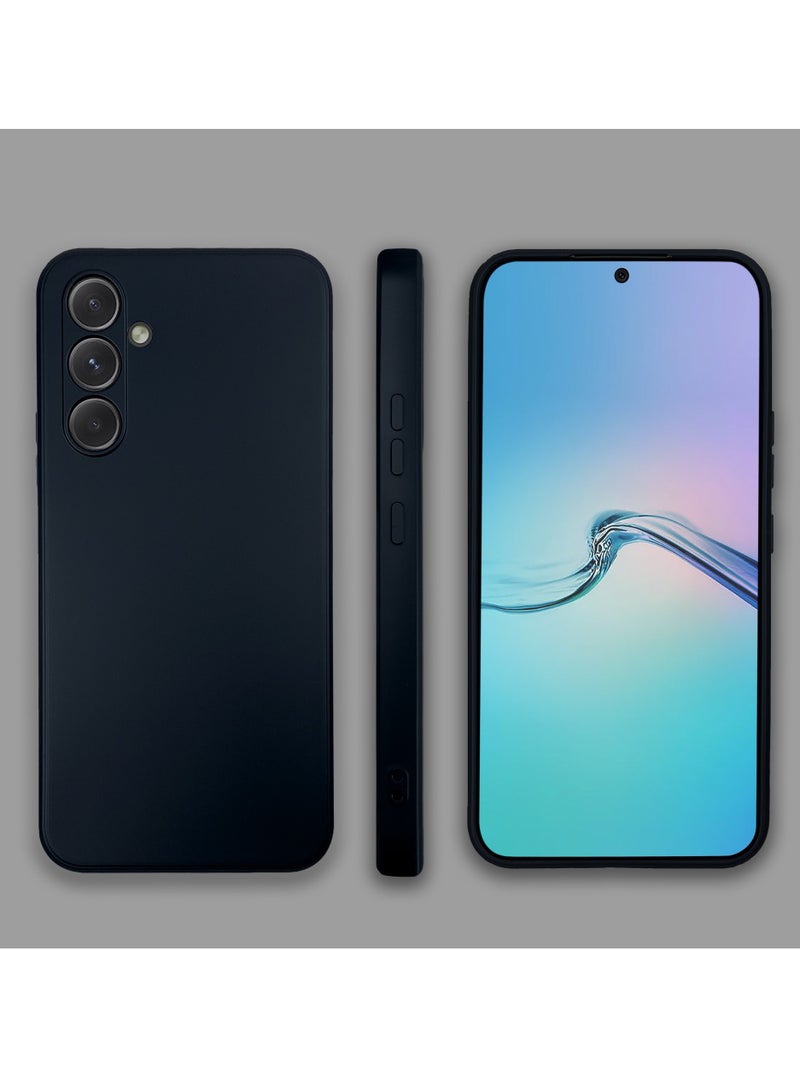 Frosted Soft Shell Mobile Phone Case for Samsung Galaxy A54 Protective Case Full Silicone Anti-scratch (Black) - Image 1
