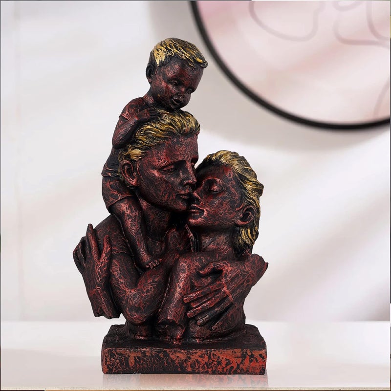 Zart Polyresin Loving Symbol Family Mother Father Child Showpiece for Home Shelves Decor Items for Family Home Decor showpiece Multicolor - Image 1