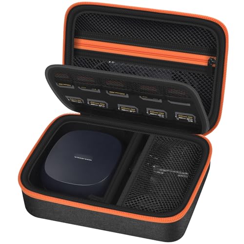 ANKHOH Case Compatible with SanDisk 8TB 4TB Desk Drive SSD/for External Solid State Hard Drive, Memory Card SD Cards and Charger, USB Cables Storage Holder Organizer(Box Only)(Black) - Image 1