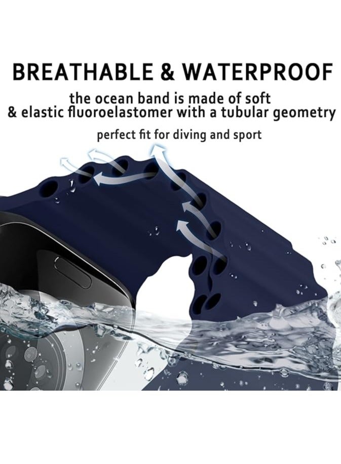 ELTRAZONE "Apple Watch Ocean Band – Flexible Silicone Sport Strap, Adjustable for 49mm to 38mm, Compatible with Series Ultra and All Models" - Image 4