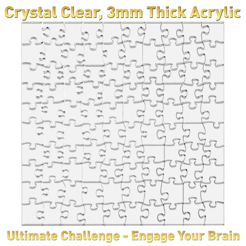Funwares 100-piece ImPuzzable Clear Puzzle – Insanely Hard Brain Teaser for Adults – Acrylic Jigsaw with False Edges and Fale Corners – Funny White Elephant Gift - Image 2