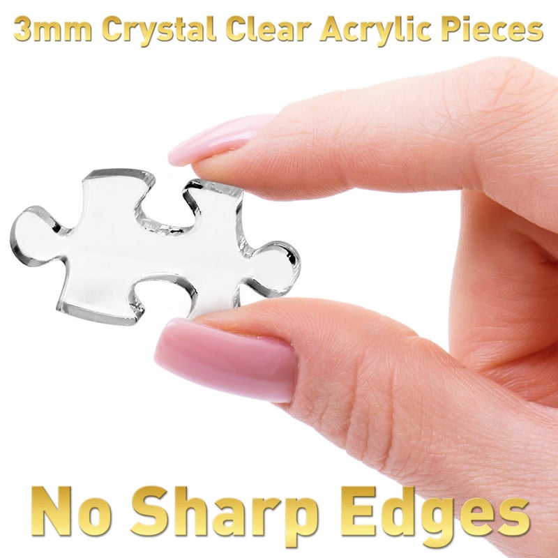 Funwares 100-piece ImPuzzable Clear Puzzle – Insanely Hard Brain Teaser for Adults – Acrylic Jigsaw with False Edges and Fale Corners – Funny White Elephant Gift - Image 3