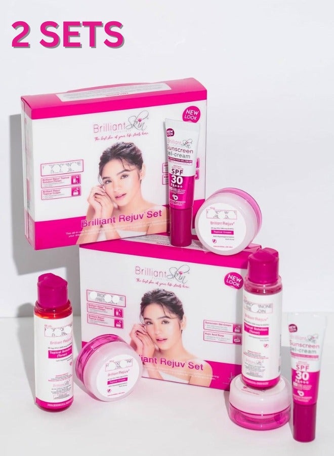 بريليانت سكين طقمين من برليانت سكين ريجوف يحتوي على كريم وتونر وواقي شمس وصابون - Image 1