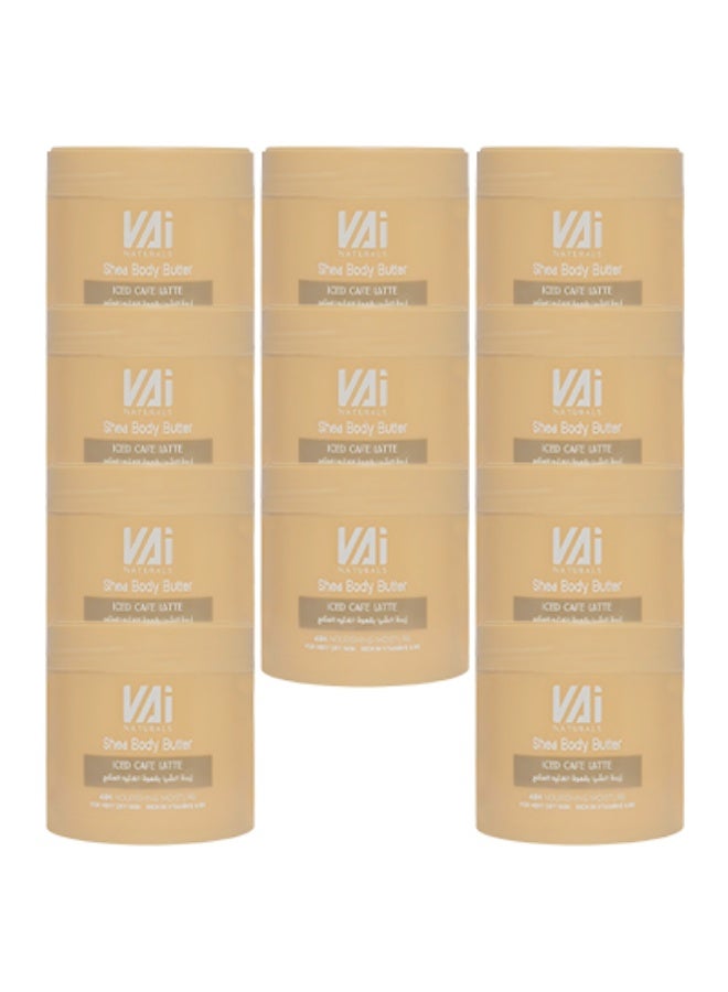 VAI 11 قطع كريم شيا بودي بنكهة لاتيه مثلج ترطيب مغذي يدوم 48 ساعة للبشرة شديدة الجفاف غني بفيتامين هـ - Image 1