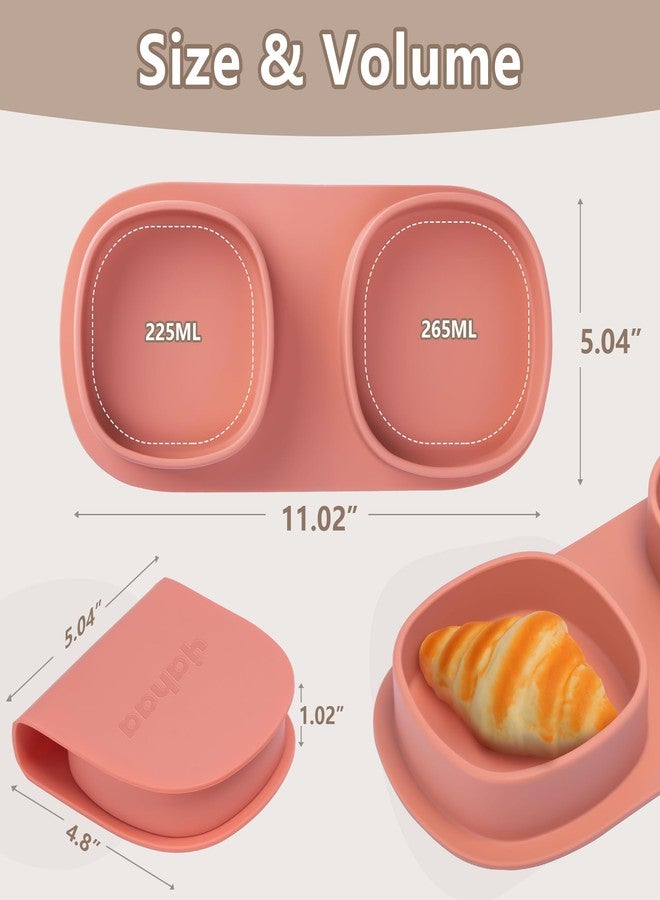yahaa Silicone Foldable Novelty Dinner Plates, Baby Plates Travel Essential with Forks and Spoons, Microwave & Dishwasher Safe, Watermelon - Image 5