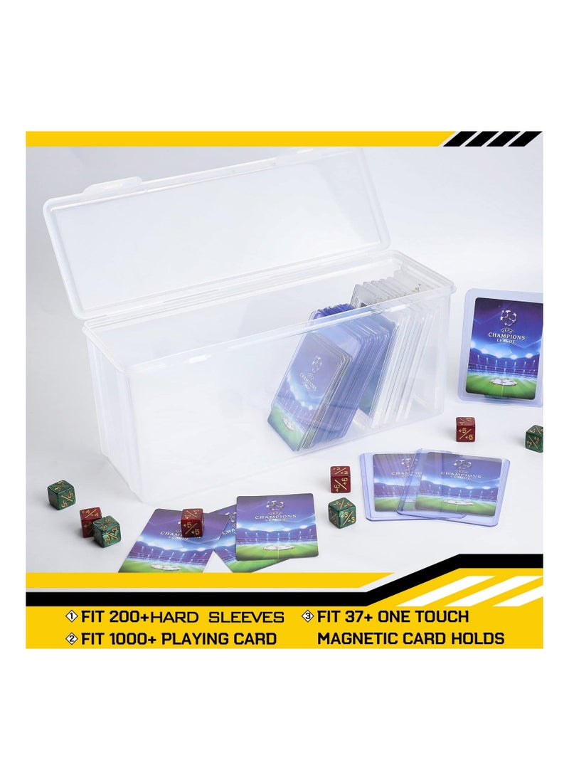 Trading Card Storage Box, Playing Card Case Holder Organizer for Pokemon, MTG, Yugioh, TCG Cards, Clear Plastic Card Case Holds Up to 1100pcs Standard Size Cards, Baseball Football Card Collector  - Image 2