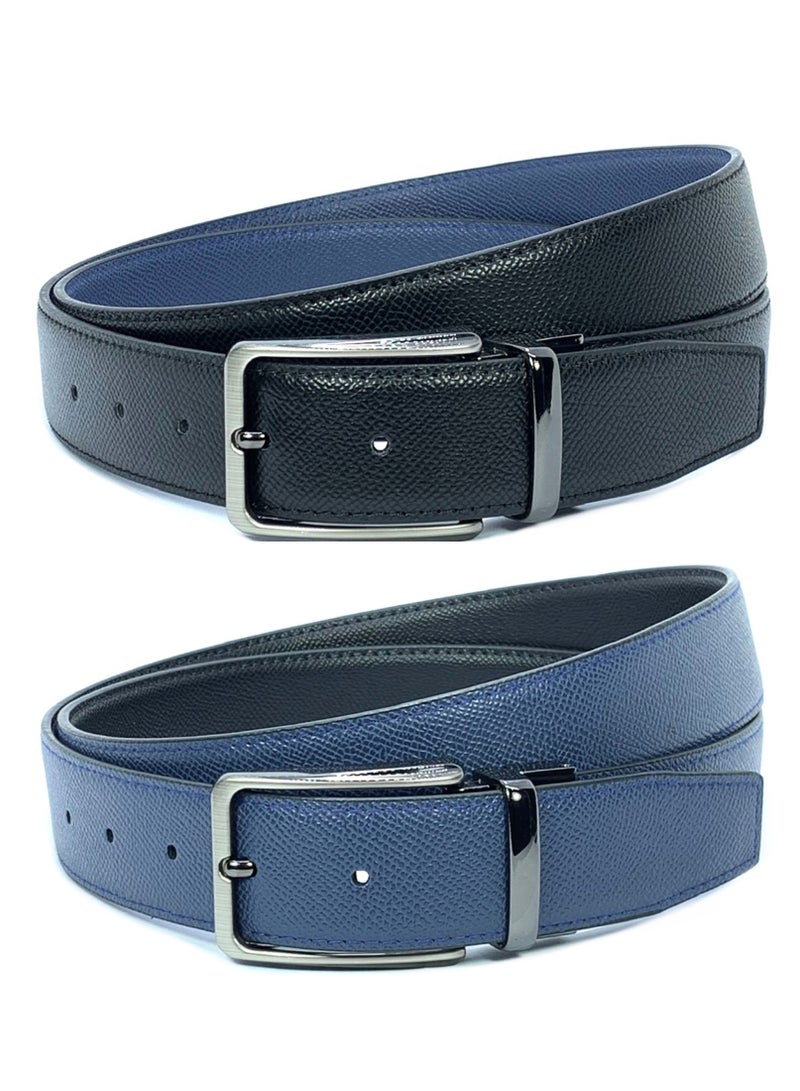 FOCUS Focus Faux Leather Reversible Belt for Men Stylish Formal Belt with Adjustable Buckle – Black & Brown Men's Belt for Formal Wear, Trouser Belt, Gifts for Men  - Image 1