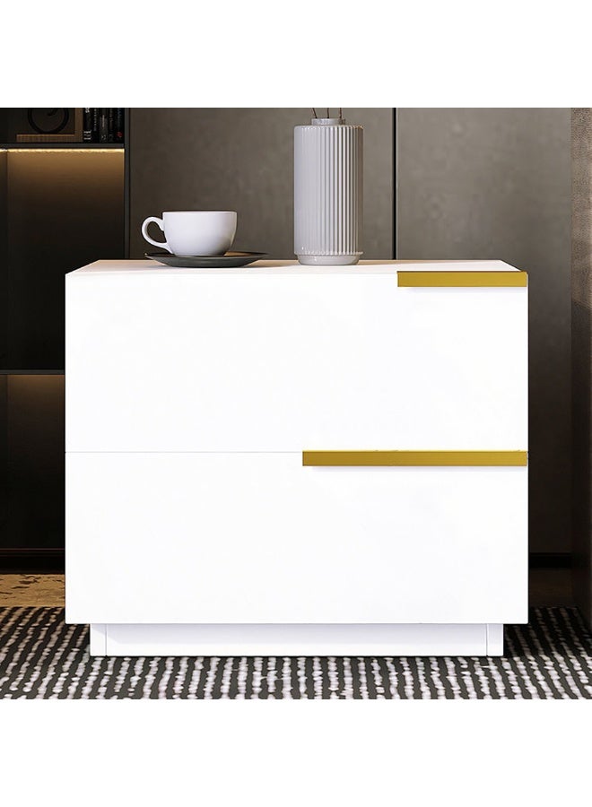 Generic Modern Bedside Table Small Wooden Table with 2 Drawers and Spacious Countertop for Bed Side Sofa End Simple Nightstand Bedside Cabinet with Storage for Bedroom Living Room, CT042 (White) 