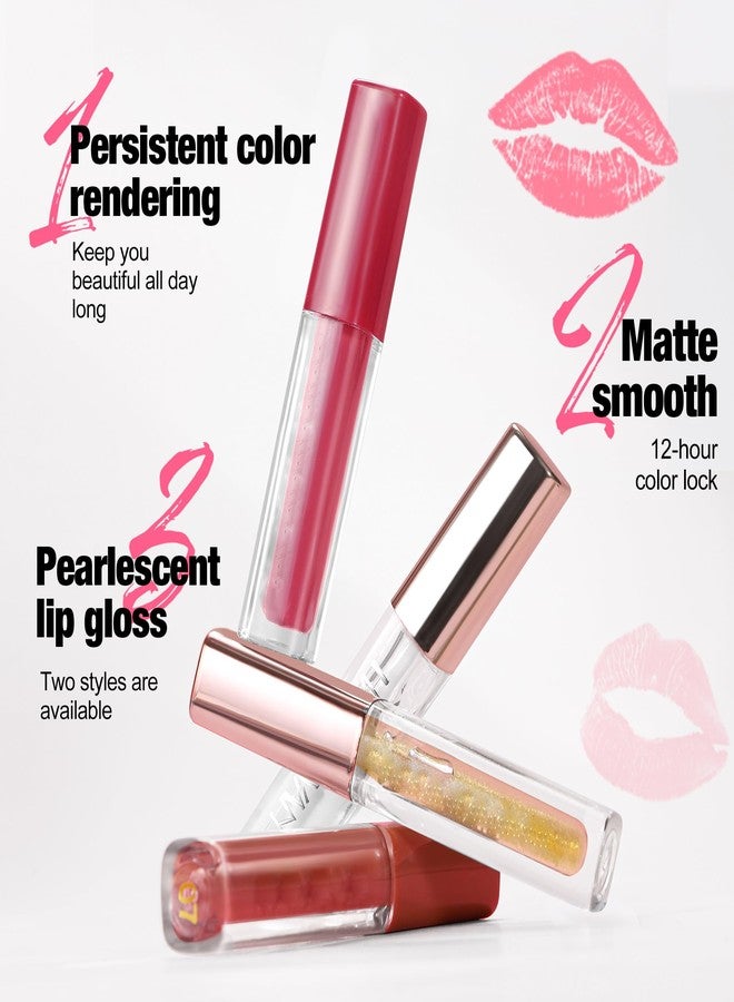 BEUKING Matte Lip Gloss Set, Non-sticky Liquid Lipstick 4Pcs Set, Waterproof Galze Lipstick, Matte Smooth Pearlescent Lip Gloss for Halloween Party Makeup (Set B, #04+#05+#08+#09) - Image 5