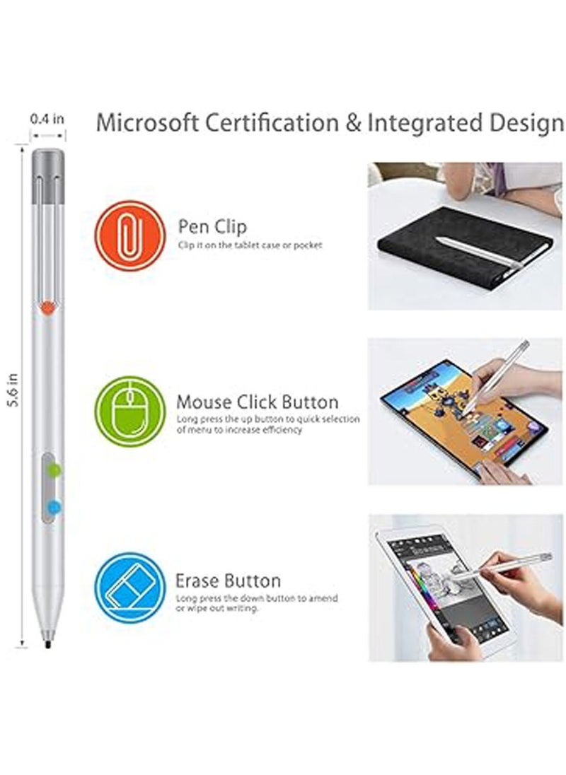Surface Pen Compatible with Microsoft Surface with 4096 Pressure for Surface Pro 7/6/5/4/3, Surface Laptop, Surface Book, Surface Go HP Pavilion Windows Ink Pen Palm Rejection Tilt Shadow