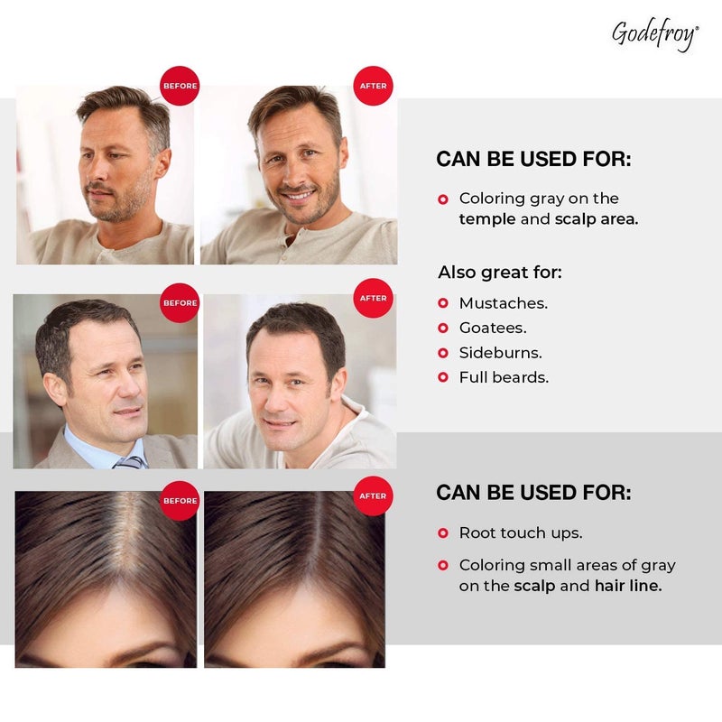 Godefroy Hair Color Kit for Spot Coloring Great For Small Areas Covers Up Gray Hairs Assorted Colors Available 4 Applicaion Kit, Medium Brown, 1 Count - Image 3