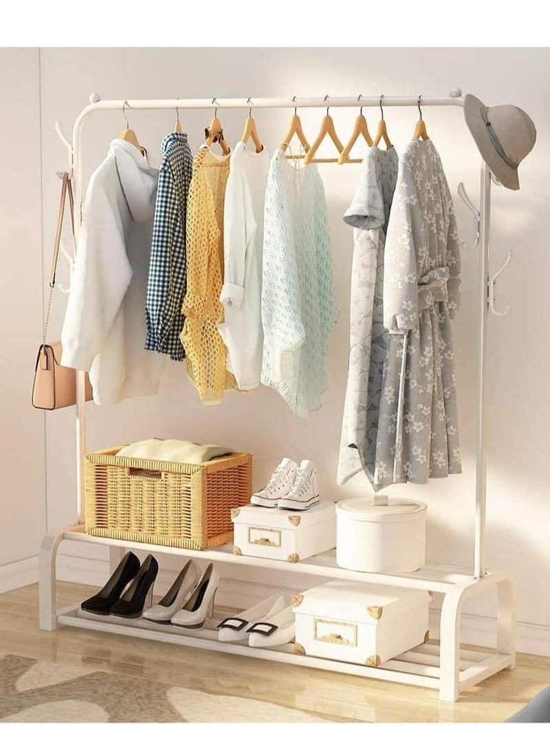 ALMUFARREJ Clothes Organizer And Coated Metal Rack White 110x36x150 cm  - Image 3