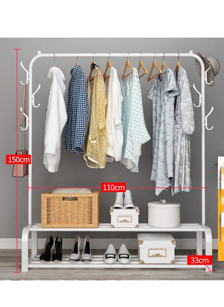 ALMUFARREJ Clothes Organizer And Coated Metal Rack White 110x36x150 cm  - Image 4