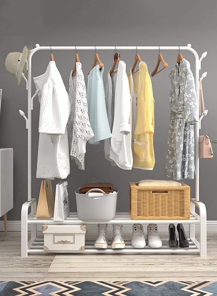 ALMUFARREJ Elegant Multi-Functional Garment Rack with Bottom Shelf for Shoe Storage and Organization – The Ideal Solution for Modern and Tidy Bedrooms - Image 3