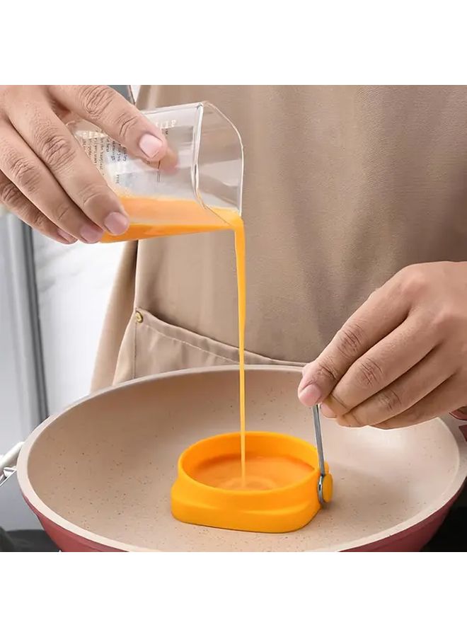 Deep Blue Silicone Non Stick Frying Pan Ring Handle Mold Reusable Heat Resistant Egg Cook Pancake Breakfast Ring - Image 4