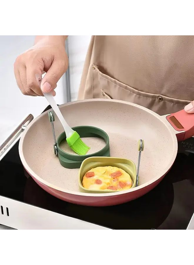 Deep Blue Silicone Non Stick Frying Pan Ring Handle Mold Reusable Heat Resistant Egg Cook Pancake Breakfast Ring - Image 1