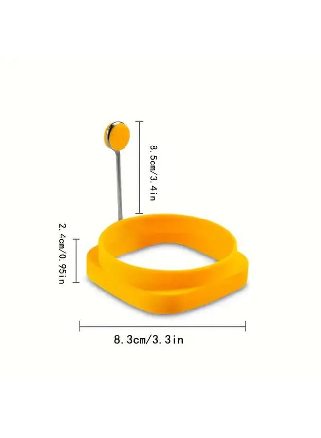 Deep Blue Silicone Non Stick Frying Pan Ring Handle Mold Reusable Heat Resistant Egg Cook Pancake Breakfast Ring - Image 3
