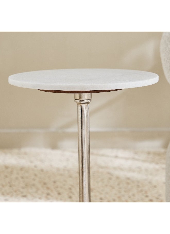 Home Box Alfred Genuine Marble Top Accent Table  - Image 4