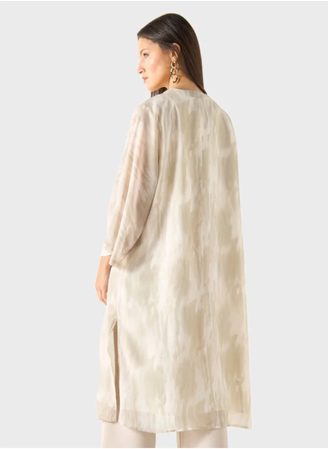 ايكونيك Printed Open Front Kimono Shrug