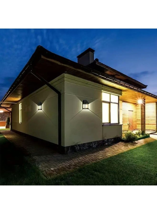 مصباح شمسي مع بطارية 1800 مللي أمبير للحائط - مقاوم للماء IP65 مع حساس حركة وضوء دافئ لتزيين الحديقة والفناء - Image 2