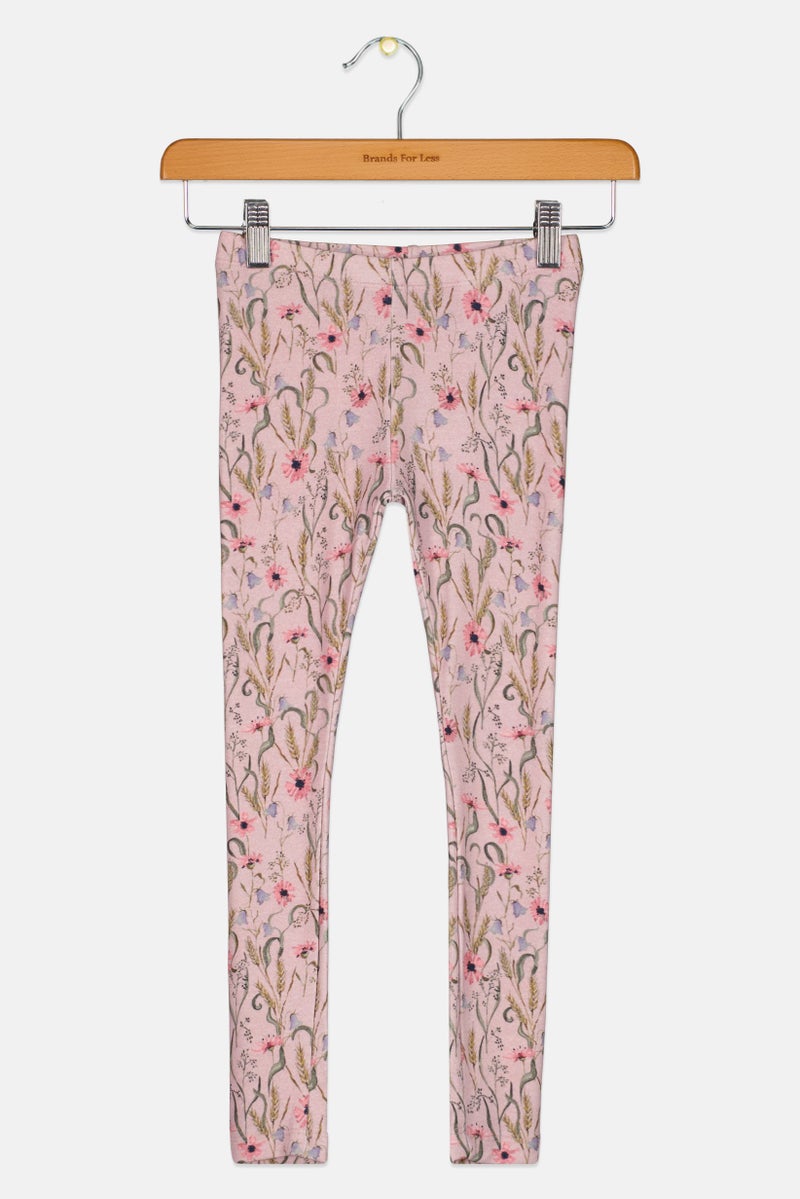 NAME IT Kids Girl Floral Print Pull On Leggings, Multicolor - Image 2