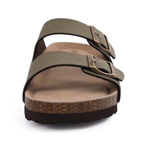 ODOLY Unisex Cork Footbed Slide Sandal, Arch Support Summer Outdoor Sandals with Adjustable Buckle for Women and Men, Almond Frost 36 (5-6 Women/4-4.5 Men) - Image 3