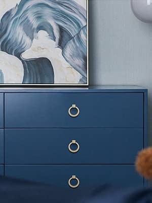 WEAVERBIRD 6Pack Brushed Gold Cabinet Ring Pulls,Zinc Alloy Furniture Drawer Pulls Hardware Cabinet Ring Kitchen Drawer Handles Rings,Drawers Jewelry Box Knobs Dressing Table Handle - Image 5