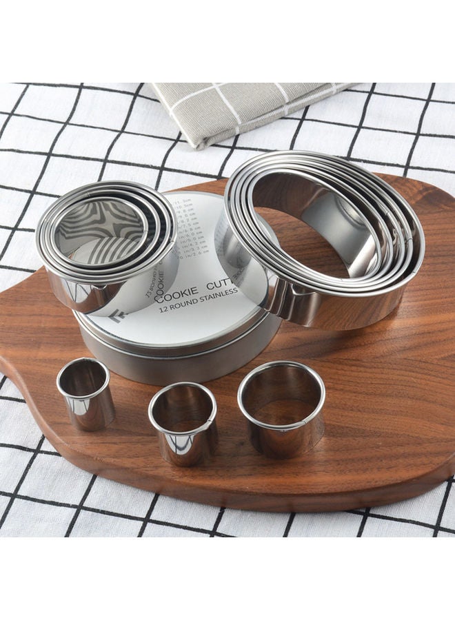 نيبمينينت طقم قطاعات تشكيل للمعجنات من الستانلس ستيل مكون 12 قطعة فضي 12.5x12.5x3.5سم - Image 5