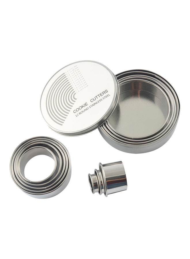 نيبمينينت طقم قطاعات تشكيل للمعجنات من الستانلس ستيل مكون 12 قطعة فضي 12.5x12.5x3.5سم - Image 1