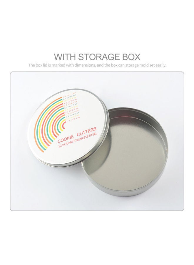 نيبمينينت طقم قطاعات تشكيل للمعجنات من الستانلس ستيل مكون 12 قطعة فضي 12.5x12.5x3.5سم - Image 2