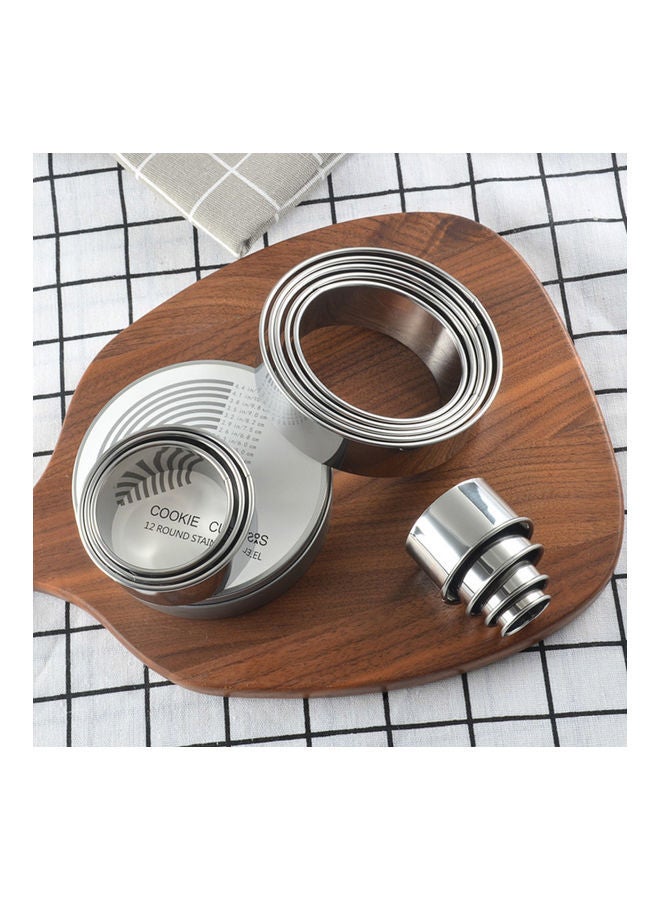 نيبمينينت طقم قطاعات تشكيل للمعجنات من الستانلس ستيل مكون 12 قطعة فضي 12.5x12.5x3.5سم - Image 3