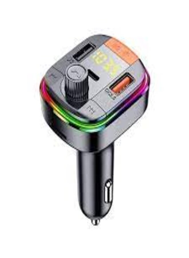 Recci Wireless FM Car Transmitter + Car Charger 48W Black-RQ01  - Image 1