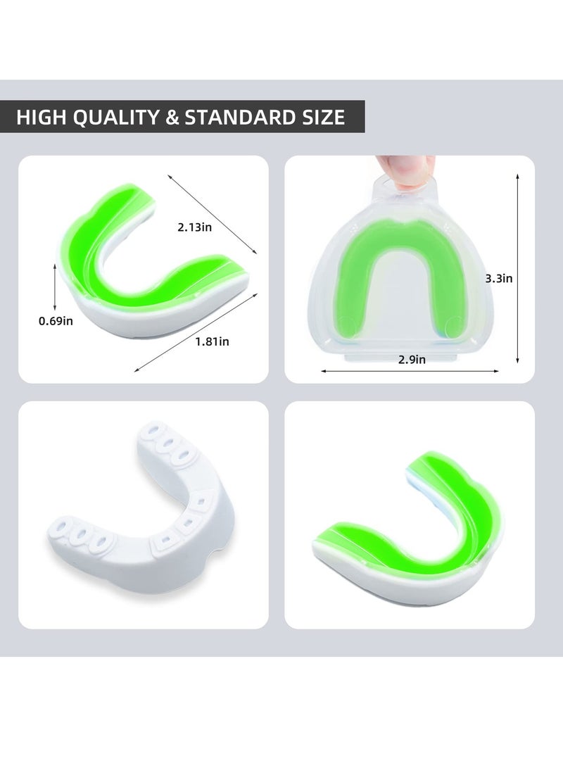 ميكسد 5 عبوات من واقي الفم للأطفال والشباب للرياضة، واقي الفم الرياضي للأطفال والمراهقين مع حقيبة لكرة القدم لاكروس كرة السلة التايكوندو الملاكمة فنون القتال المختلطة الرجبي الكاراتيه المصارعة - Image 2