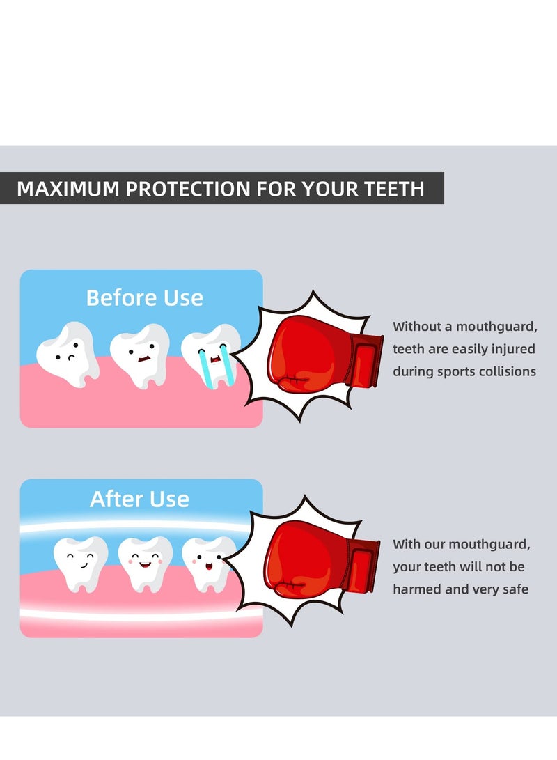 ميكسد 5 عبوات من واقي الفم للأطفال والشباب للرياضة، واقي الفم الرياضي للأطفال والمراهقين مع حقيبة لكرة القدم لاكروس كرة السلة التايكوندو الملاكمة فنون القتال المختلطة الرجبي الكاراتيه المصارعة - Image 5