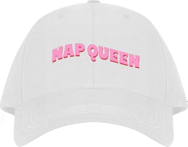 NAP QUEEN Plain unisex baseball cap White