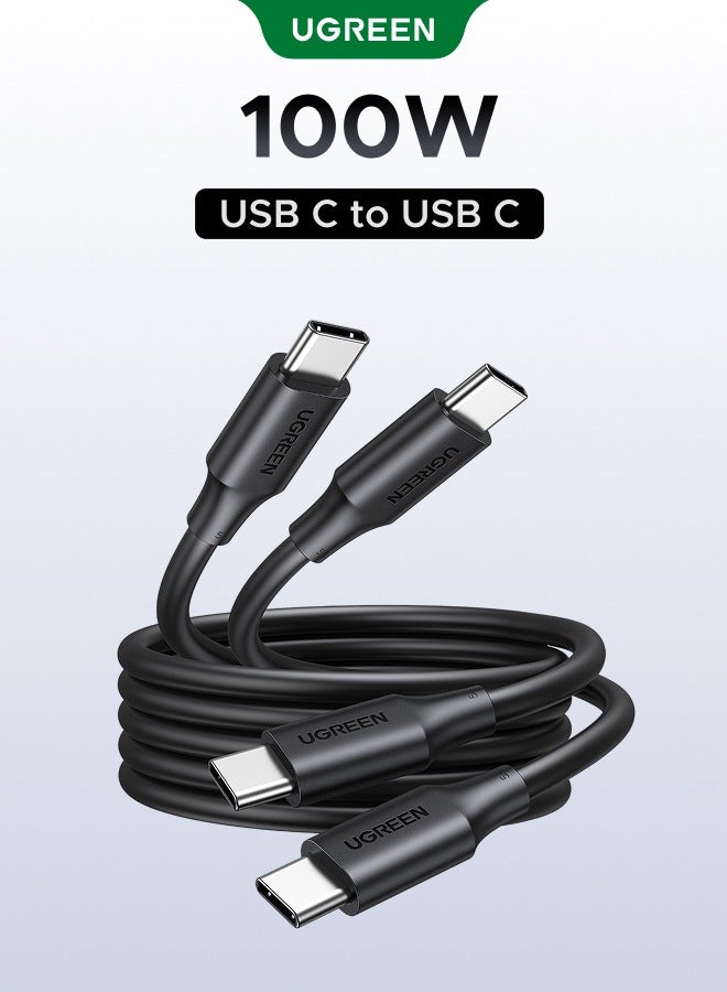 يو جرين كابل شحن تايب سي بقوة 100 وات بطول 2 متر، كابل شحن سريع من البولي فينيل كلوريد PD، كابل USB C لأجهزة سلسلة ايفون 16 و 15 وماك بوك اير برو وآيباد برو إير ميني وسامسونج جالكسي S25 S24 ألترا وشاومي هونور ولابتوب هواوي 2M 2Pack - Image 1