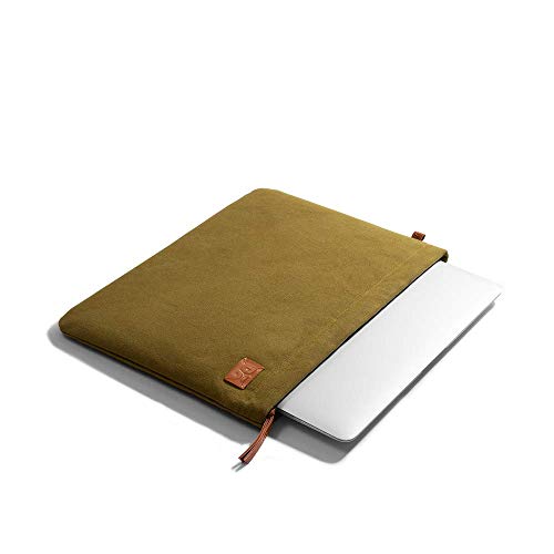 DailyObjects Solid Olive Green Skipper Sleeve for MacBook 13 Inch | Stylish Durable Poly Cotton Canvas Material for Laptops & iPads | Zip Closure & Soft Cotton Inner Lining with Printed Slip Pockets - Image 5