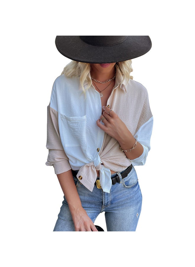 Color-Block Long Sleeve Shirt – Casual Style, Design Forward - Image 5