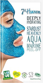 7th Heaven Stardust Heavenly Aquamarine PeelOff Coconut Clay Face Mask to Remove Blackheads Hydrate and Nourish for Ultra Clean Glowing Skin Ideal for Normal Combination and Dry Skin 10ml - Image 1