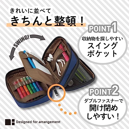 LIHIT LAB Large Capacity Double Zipper Pencil Case For School Office College, Big Capacity 6 Compartments Pencil Bag Holder Adults Teen Boys Girls, Travel Cosmetics Storage, Green Camo (A7555-131) - Image 4