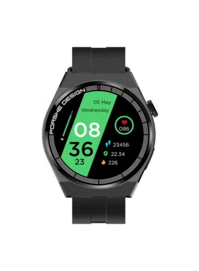 AROAQ Porsche Men's Smartwatch with Wireless Charging, Bluetooth Calling, Heart Rate Monitor, and Sports Tracking 