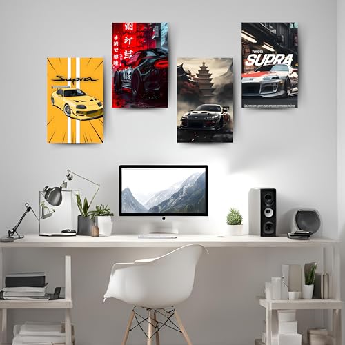 Posters Inc Paper A4 Super Cars Poster Pack of 6 - Room Decor Aesthetic Stuff, Wall Stickers For Home Decoration of Living Room, Bedroom & Office For Motor Sport Enthusiasts - With Glue Dots - Image 3
