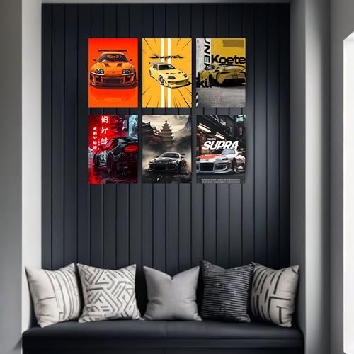 Posters Inc Paper A4 Super Cars Poster Pack of 6 - Room Decor Aesthetic Stuff, Wall Stickers For Home Decoration of Living Room, Bedroom & Office For Motor Sport Enthusiasts - With Glue Dots - Image 4