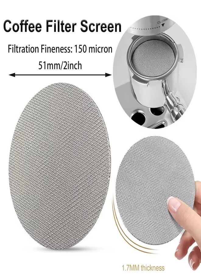 QidaiaLuck 2 Pack 51mm Espresso Puck Screen,Reusable Espresso Screen with 1.7mm Thickness 150μm 316 Stainless Steel for Espresso Portafilter Filter Basket (51mm,150μm) - Image 2