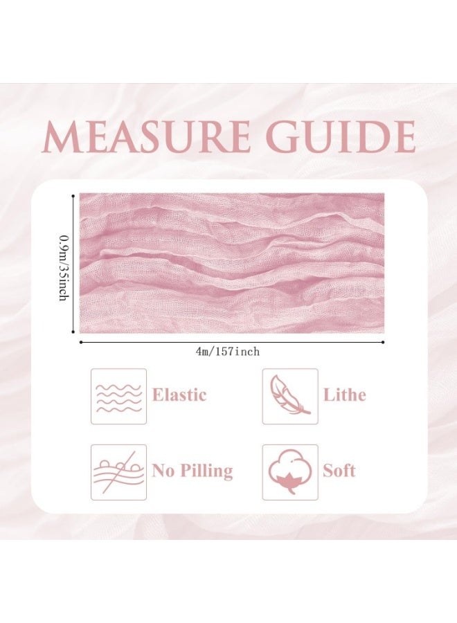 TAYRAN Tulle tablecloth, cotton tulle tablecloth, bohemian style decorative tablecloth, table centerpiece, 90x400 cm, suitable for wedding, baby shower, tea party and other tulle table decoration - Image 2